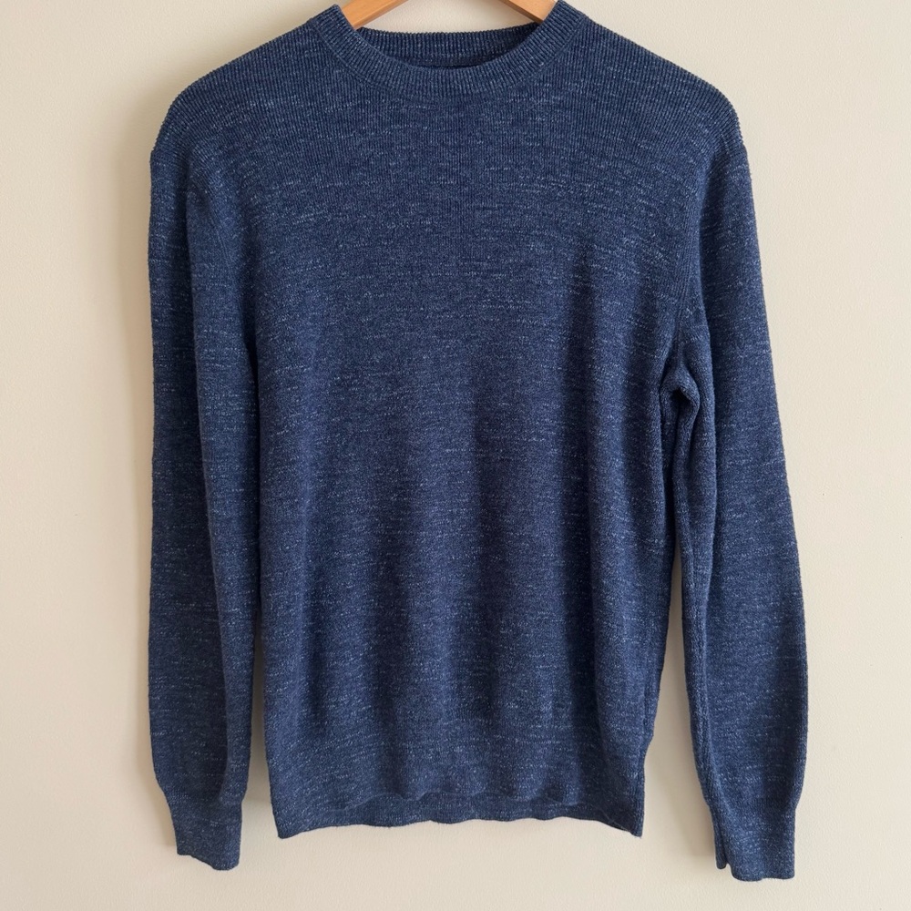 NWOT J.Crew Men's 100% Cotton Crewneck Sweater Size S Blue Navy